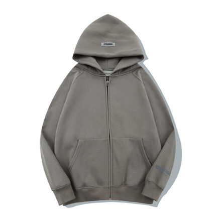 Essentials Fear of God Zipper Gray Hoodie